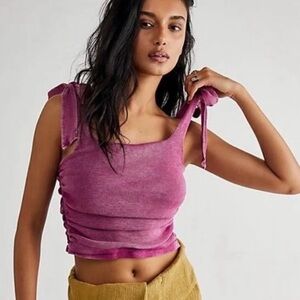 Free People Boulevard Top in Magenta - size XS